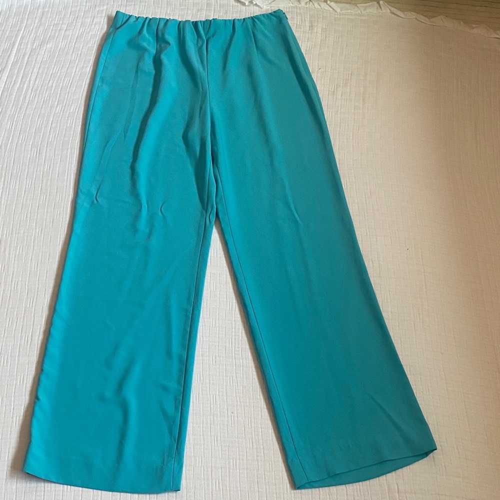 CHICO’S  Vibrant Aqua Wide-Leg Trousers